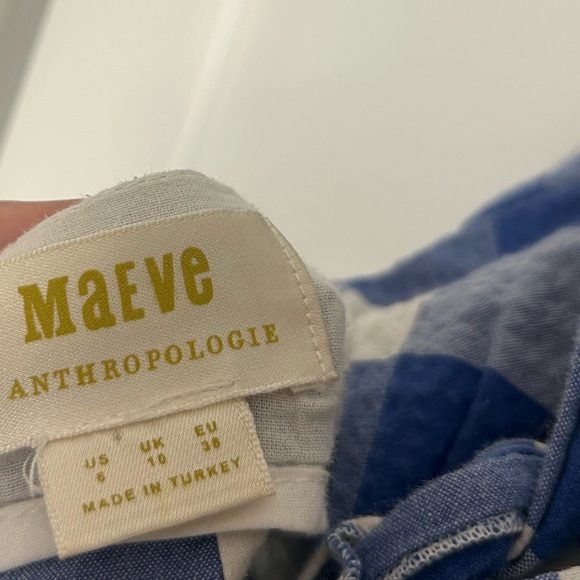 Maeve Anthropologie Halter Micro-Mini Blue Gignham romper size 6 preppy plaid - Picture 14 of 16